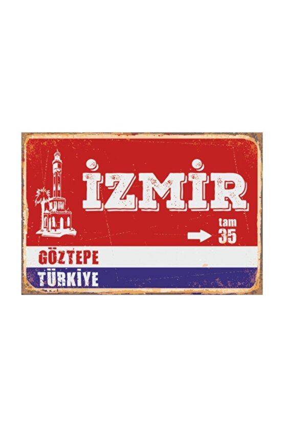 Göztepe Izmir Retro Vintage Ahşap Poster