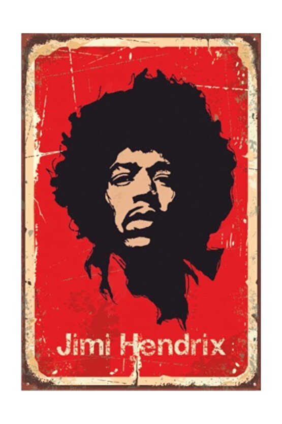 Jimi Hendrix Retro Vintage Ahşap Poster