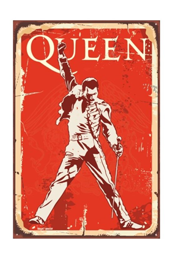 Queen Freddie Mercury Retro Vintage Ahşap Poster