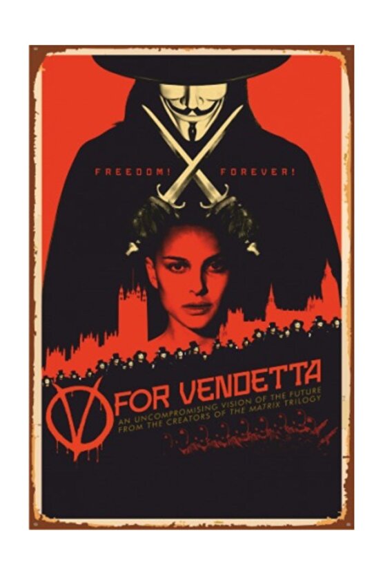 For Vendetta Sinema Retro Vintage Ahşap Poster