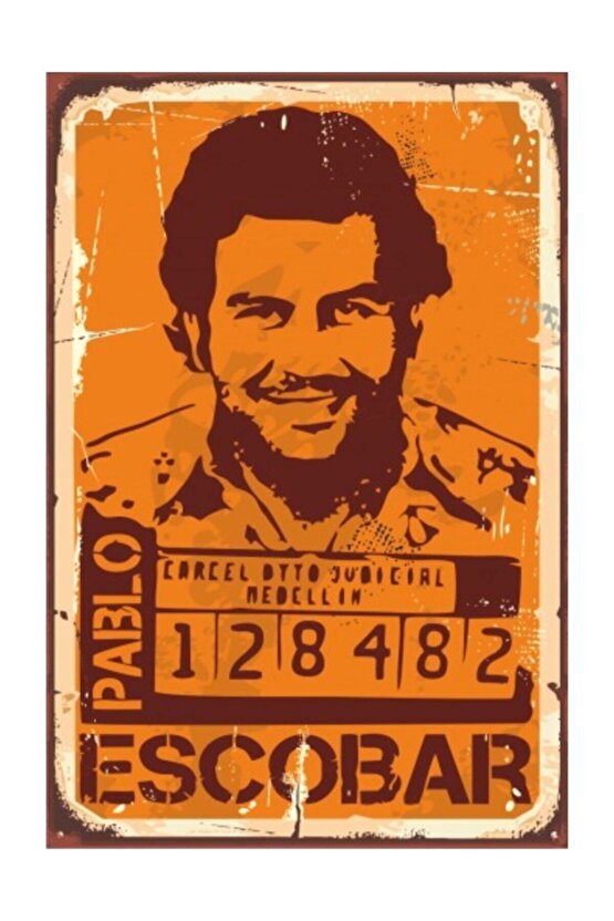 Pablo Escobar  Retro Vintage Ahşap Poster