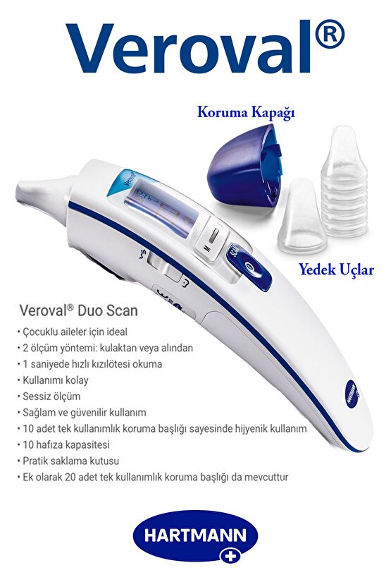 Veroval Duo Scan Dijital Ateş Ölçer Kulaktan ve Alından