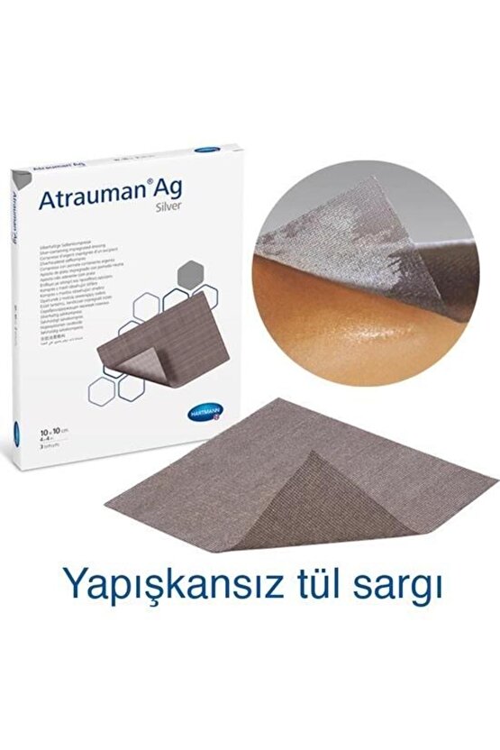 Atrauman Ag Gümüş Içerikli Yara Örtüsü 10cm X 20cm 10 Adet