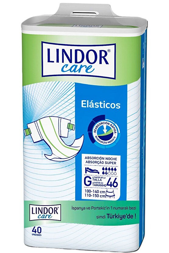 Lindor Care Hasta Bezi, Bağlamalı, 7 Damla Large, Aloevera Losyonlu (40 ADET)