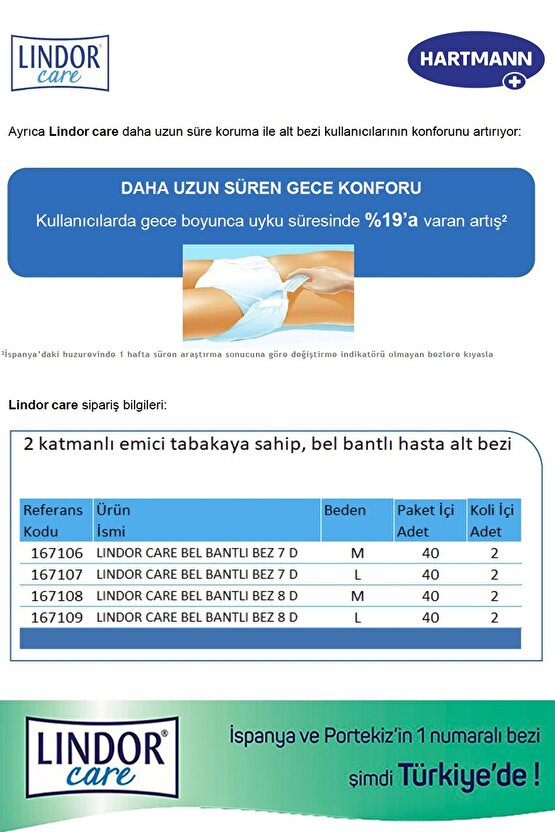 Hartmann Hasta Bezi Bağlamalı 40 Lı Large Büyük Boy 2 Paket 80 Adet, Aloevera Losyonlu