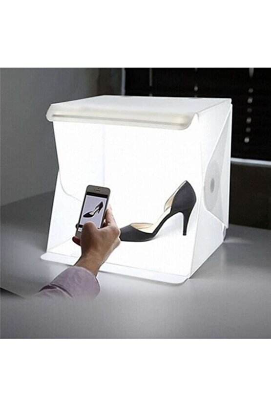 Himarry 20 X 20 Cm Profesyonel Stüdyo Led Işıklı Çift Sıra Ürün Fotoğraf Çekim Çadırı