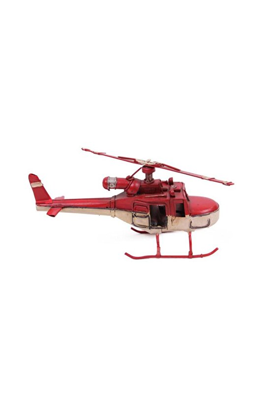 Himarry Helikopter Metal Vintage Dekoratif Masaüstü Biblo Hediyelik