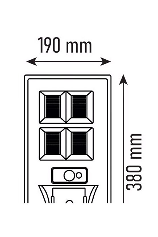 200 Watt, 16000 Lümen 6500K Beyaz Işık, Fotoselli, Sensörlü, Kumandalı Güneş Enerjili Bahçe Armatürü