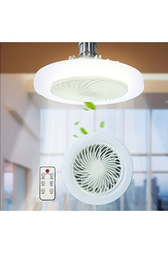 3 Işık Modlu,  Dinlenebilir, 3 Fan Hızlı, Kumandalı, Pervaneli, 42 Watt Çok Kaliteli LED Fan Ampul,