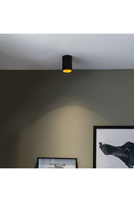 7 Watt AMBER IŞIK Gu10 Ledli, 10 Cm, Alüminyum Kasa Sıva Üstü Dekoratif Tavan Armatürü, Led Aplik