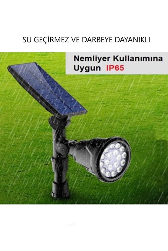 Güneş Enerjili Kazıklı Solar Armatür, Çiçek, Çim, Ağaç Aydınlatma Armatürü Yeşil Işık