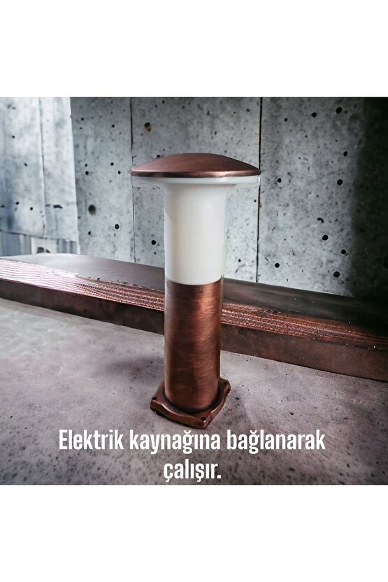 10 Watt Beyaz Işık Bakır Eskitme Mantar Armatür, Bahçe Duvar, Çim, Yürüyüş Yolu, Set Üstü Aplik