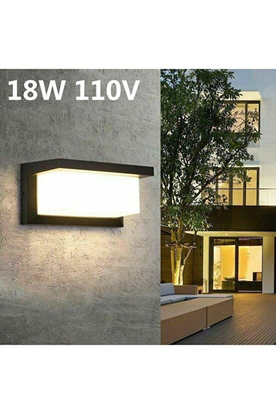 Modern Tasarım 18 Watt Beyaz Işık Ledli Bahçe, Teras, Kamelya, Veranda Apliği, Modern Led Armatür