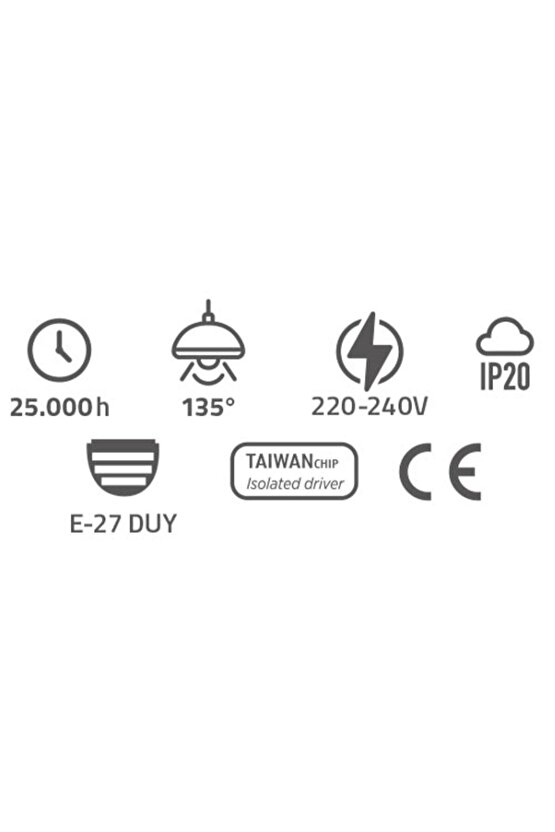 50 Watt 3000 Gün Işığı Ledli Yüksek Tavan Armatürü, Led Avize, Led Armatür, Kafe, Otel, Ev Avizesi