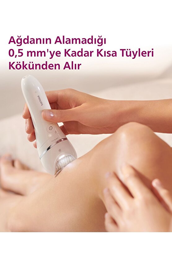 BRE73005 Epilatör (Yüz+Koltuk altı+Bikini Bölgesi+Bacak)Islak Ve Kuru,Işıklı,Kablosuz