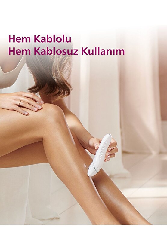 BRE73005 Epilatör (Yüz+Koltuk altı+Bikini Bölgesi+Bacak)Islak Ve Kuru,Işıklı,Kablosuz