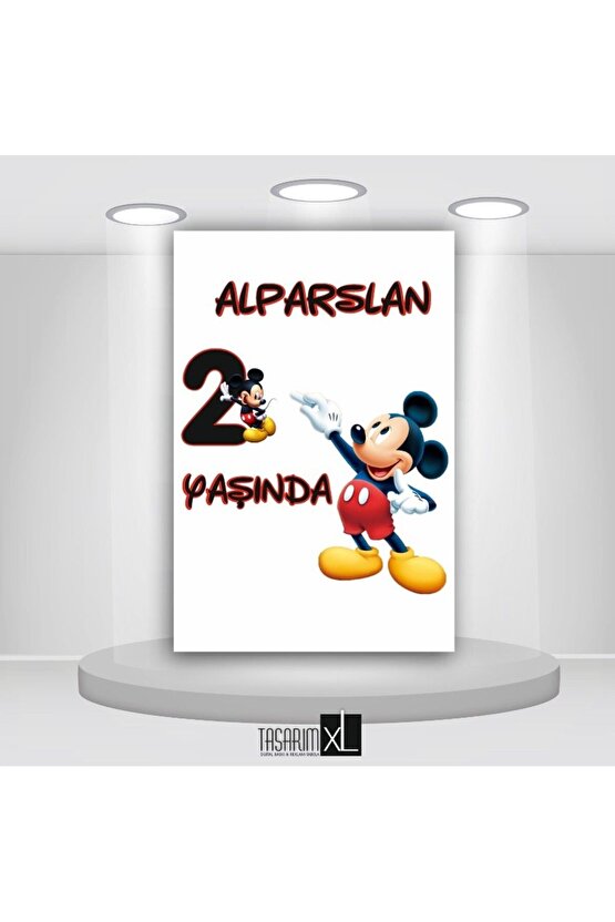 Mickey Mouse Temalı Doğum Günü Afişi 150x150