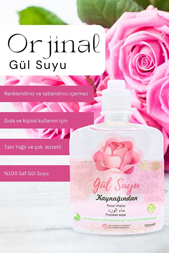 Doğal Ve Içilebilir Gül Suyu 100ml