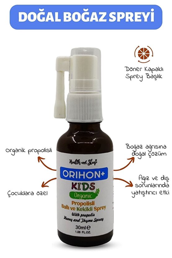 Orihon Kids Organik Propolisli Doğal Boğaz Spreyi 30ml (ÇOCUKLAR İÇİN)