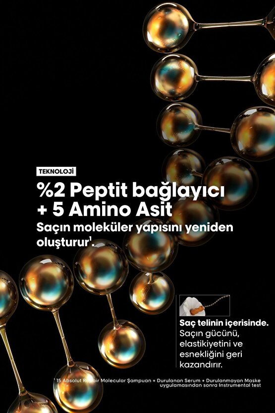 Serie Expert Absolut Repair Molecular Tüm Yıpranmış Saçlar Için Durulanan Seru