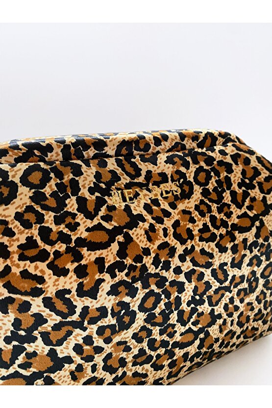 Heybes Kadın Leopar Desenli Clutch El Çantası