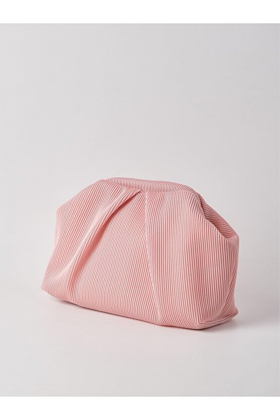 Kadın Pembe Piliseli Clutch El Çantası