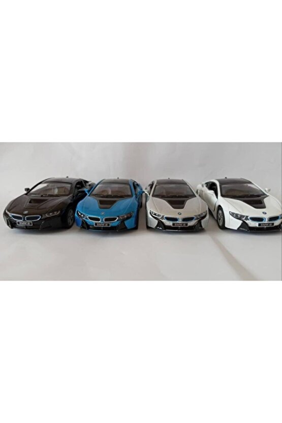 Bmw I8 - Çek Bırak 5inch. Lisanslı Model Oyuncak Araba 1:36 Gri