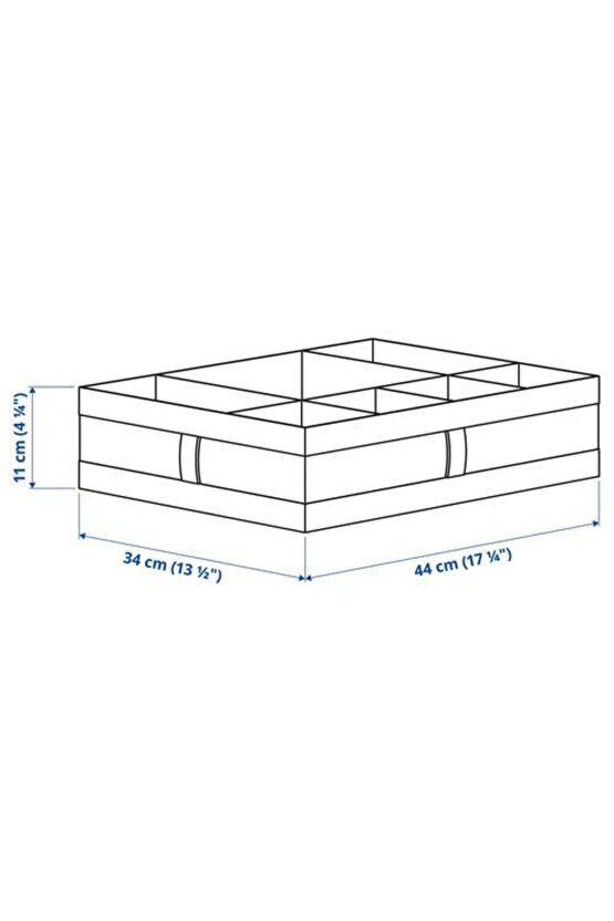 Gardırop Içi Düzenleyici Bölmeli Kutu Ikea 44x34x11xcm Dolap Içi Düzenleme Kutu Beyaz Renk