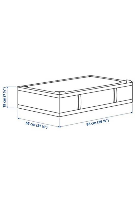 Saklama Kutusu Hurç Koyu Gri Renk 93x55x19 Cm Fermuarlı Çarşaf Giyisi Saklama A Kalite Ikea