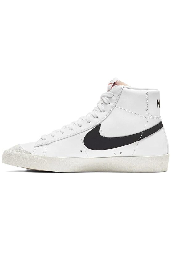 Blazer Mid 77 VNTG  Mens Leather Sneaker White Hakiki Deri Erkek Günlük Spor Ayakkabı Beyaz-Siy