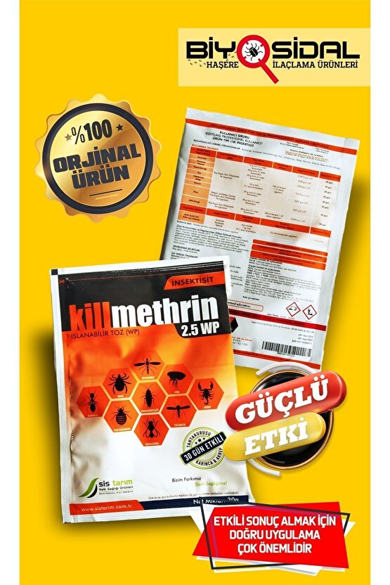 Killmethrin 2.5 Wp Akrep Ve Haşere Öldürücü 30 Gr