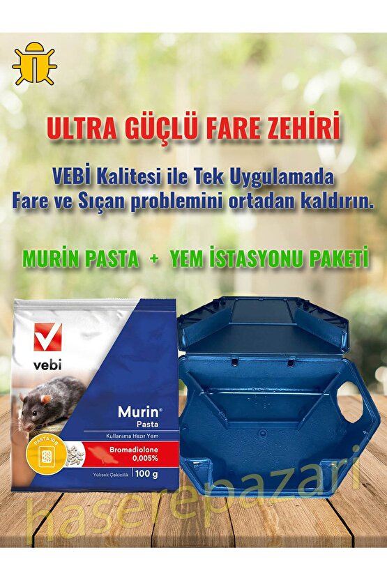 Murin Pasta 100 gr + Kilitli Yem İstasyonu Seti