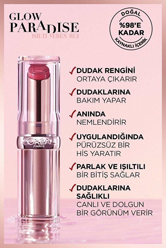 Loréal Paris Glow Paradise Balm-in-lipstick - Işıltı Veren Ruj 111 Pink Wonderland