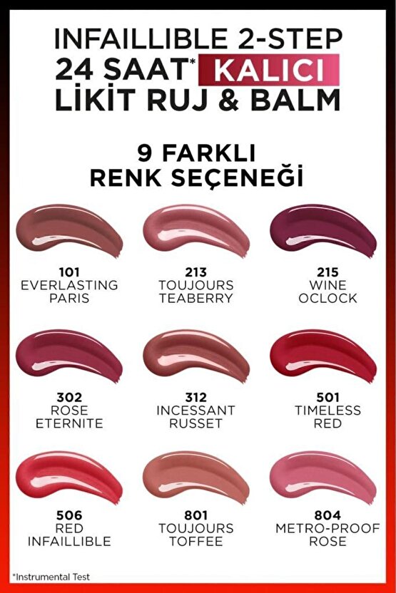 Loréal Paris Infaillible 2-step 24 Saat Kalıcı Likit Ruj & Balm - 302 Rose Eternite