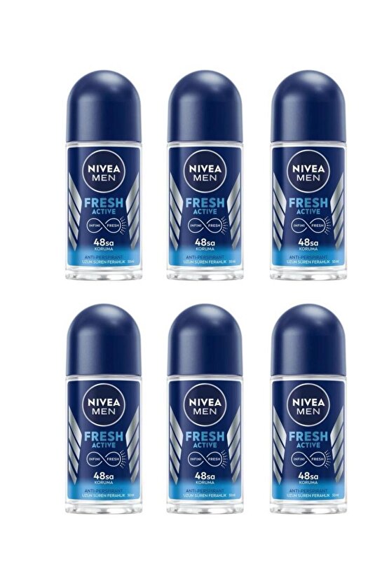 NİVEA DEO ROLL-ON MEN MİNİ FRESH ACTİVE 25 ML 6 ADET