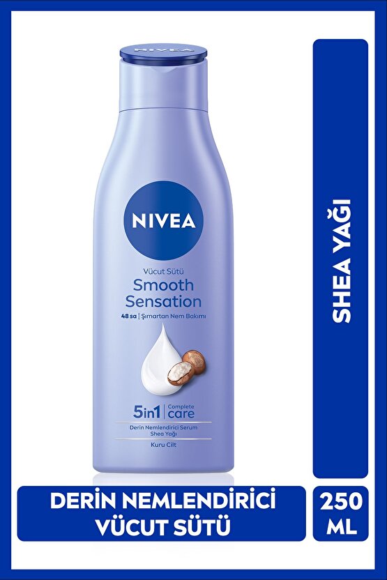 Derin Nemlendirici Vücut Sütü Smooth Sensation 250ml, Kuru Cilt, Shea Yağı, 48saat Nem, Yumuşak Cilt