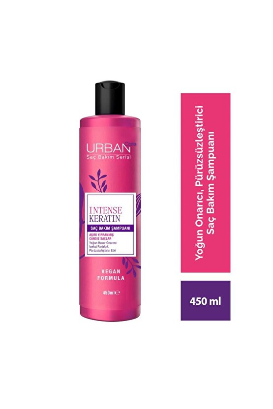 Intense & Keratin Aşırı Yıpranmış ve Cansız Saçlara Özel Saç Bakım Şampuanı-450ml-vegan