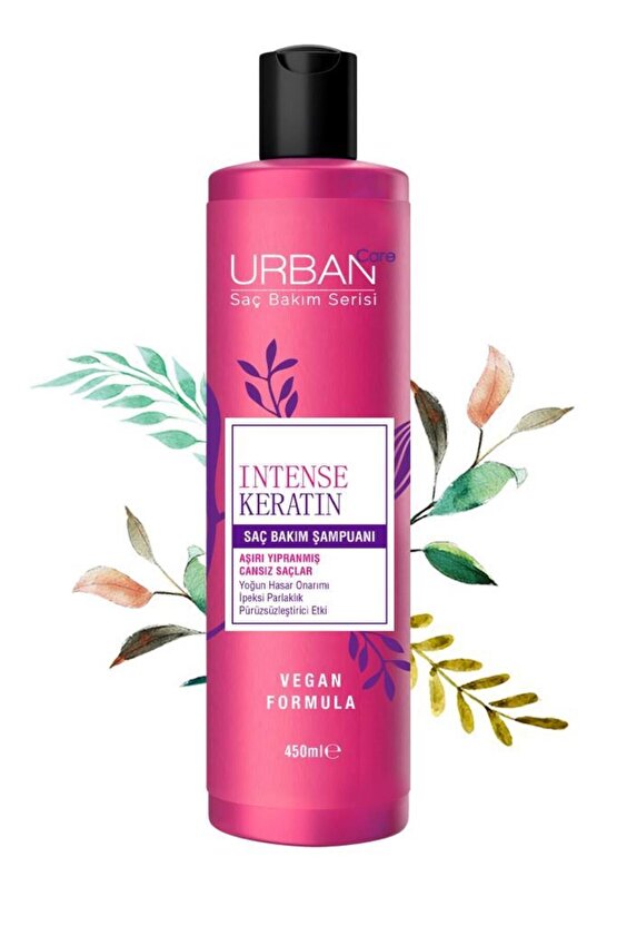 Intense & Keratin Aşırı Yıpranmış ve Cansız Saçlara Özel Saç Bakım Şampuanı-450ml-vegan