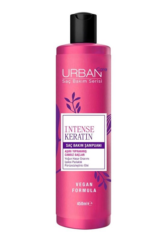 Intense & Keratin Aşırı Yıpranmış ve Cansız Saçlara Özel Saç Bakım Şampuanı-450ml-vegan