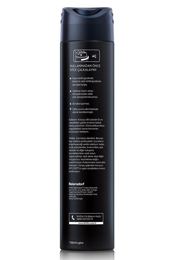 Men Black&white Invisible Original Erkek Sprey Deodorant 200 ml