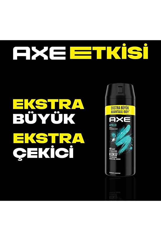 Erkek Sprey Deodorant Apollo 48 Saat Etkileyici Koku 200 ml X3