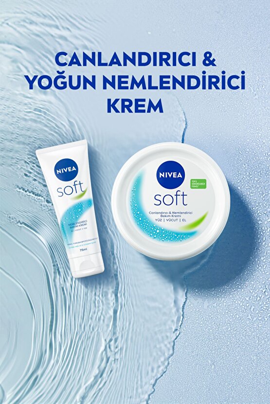 Soft Nemlendirici Bakım Kremi 300ml, Jojoba Yağı, E Vitamini, Hızlı Emilir, El Yüz Vücut İçin