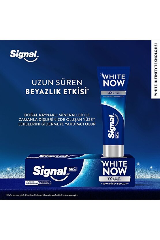 White Now Original Anında Beyazlatıcı Diş Macunu 75ml X4