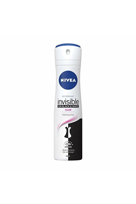 Invisible Black&white Clear Kadın Sprey Deodorant 150 Ml*6lı