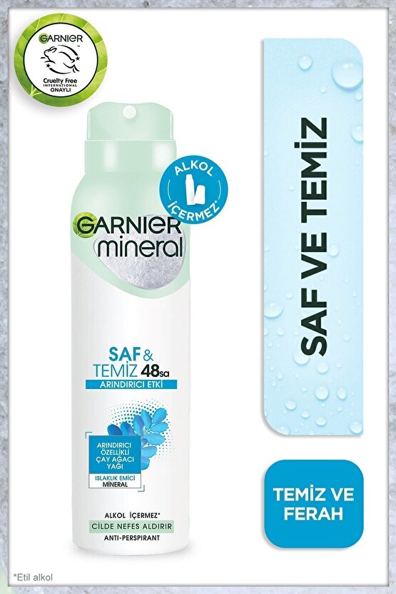 Mineral Saf Ve Temiz Kadın Sprey Deodorant 150 ml