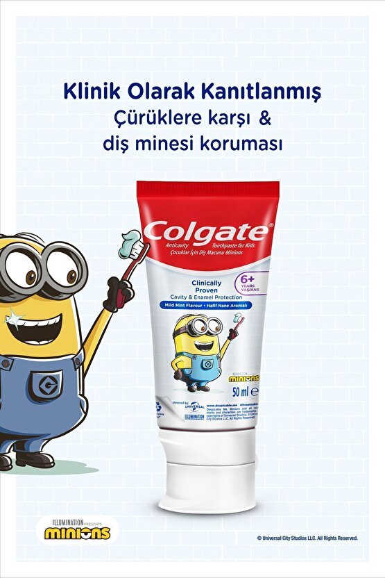 Minions Çürüklere Karşı Etkili Çocuk Diş Macunu 50 ml