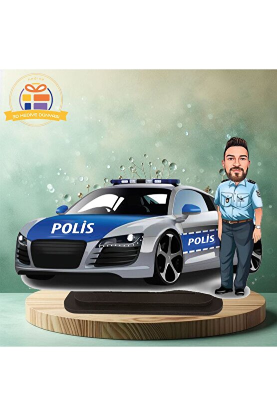 Trafik polisi hediyesi polis karikatürü biblo hediye  3d masa üstü biblo hediyesi