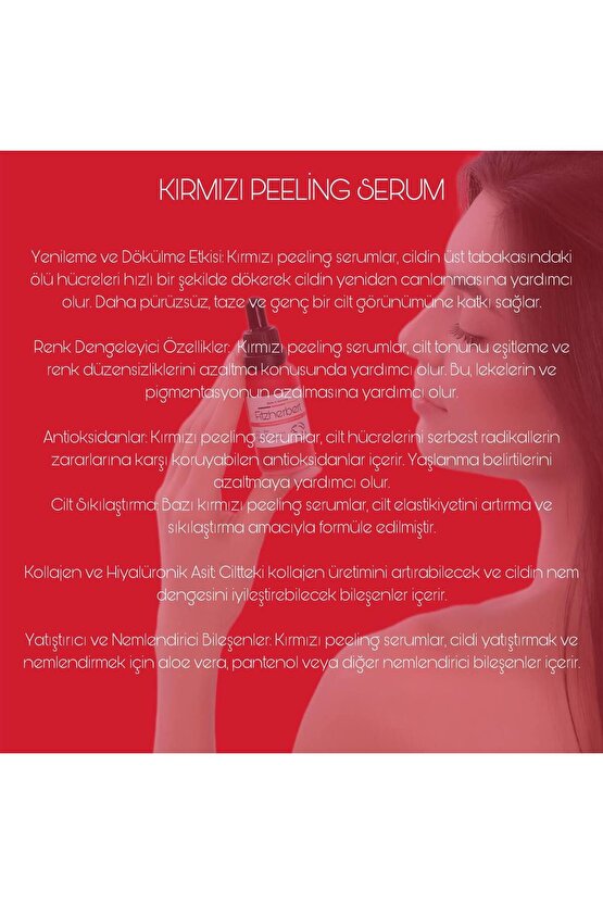 Aha & Bha Canlandırıcı & Cilt Tonu Eşitleyici Kırmızı Peeling Cilt Serumu