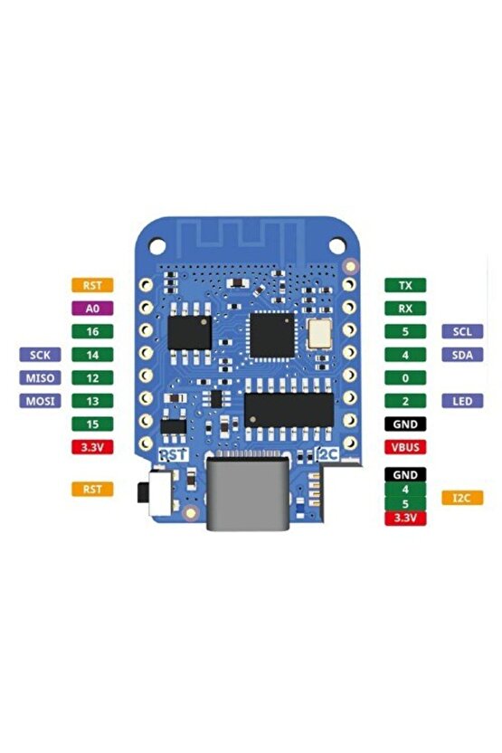 WEMOS D1 Mini V4.0.0 ESP8266 Geliştirme Kartı - USB Type-C