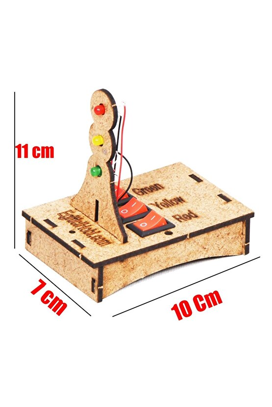 Okul Projesi-5 Led Trafik Işıkları Öğretim Seti, Paralel Bağlı Devre - Demonte Ürün